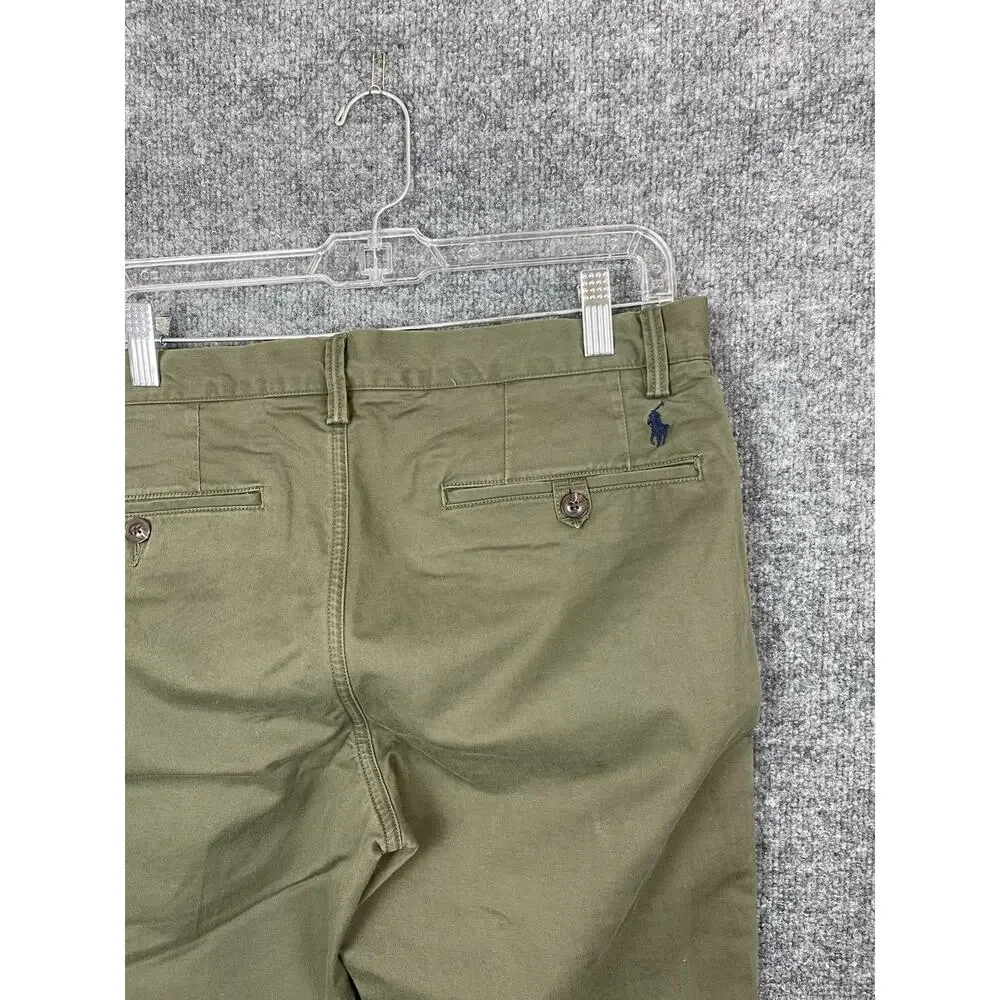 Polo Ralph Lauren Stretch Slim Fit‎ 32X30 Side Pockets Olive Green Chino